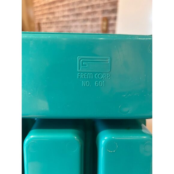 Mid Century Turquoise Cutlery Tray Frem Corp. Vintage Plastic Retro Kitchen - Picture 3 of 4